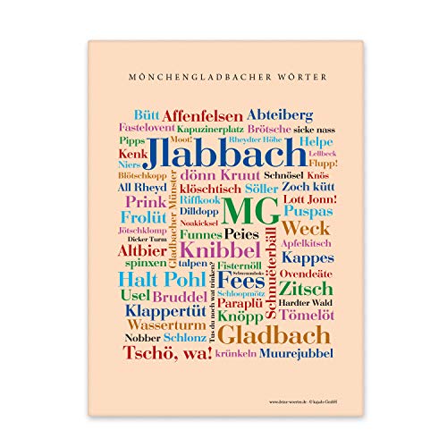 Leinwand Mönchengladbacher Wörter, Tagcloud mit Wörtern aus Mönchengladbach. Eine originelle Wanddekoration und schöne Geschenkidee - Keilrahmen 20x30 cm von Deine Wörter