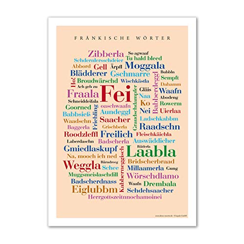 Mini-Poster Fränkische Wörter (DIN A4) von Deine Wörter