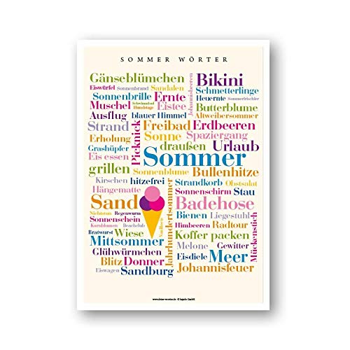 Mini-Poster Sommer Wörter (DIN A4) von Deine Wörter