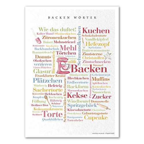 Poster Backen Wörter (50x70 cm) von Deine Wörter
