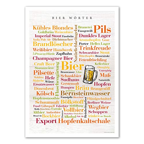 Poster Bier Wörter 50x70 cm von Deine Wörter