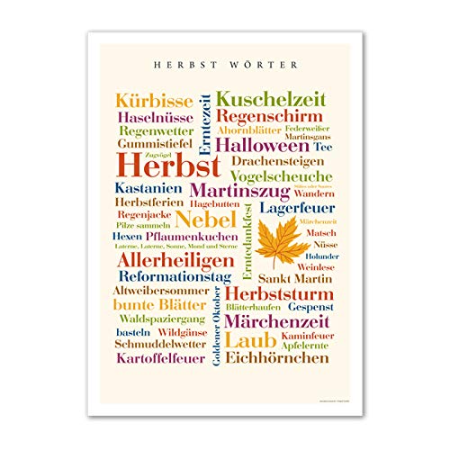 Poster Herbst Wörter (50x70 cm) von Deine Wörter