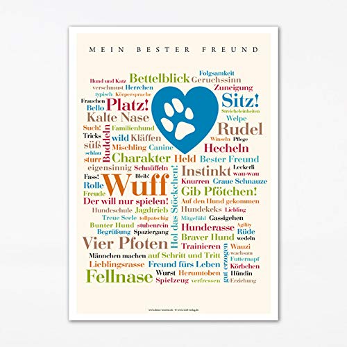 Poster Hunde Wörter - Mein bester Freund (50x70 cm) von Deine Wörter