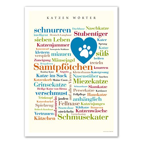 Poster Katzen Wörter DIN A4 Poster Katzen Wörter DIN A4 von Deine Wörter