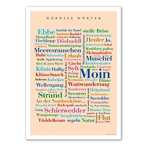 Poster Nordsee Wörter DIN A4 von Deine Wörter