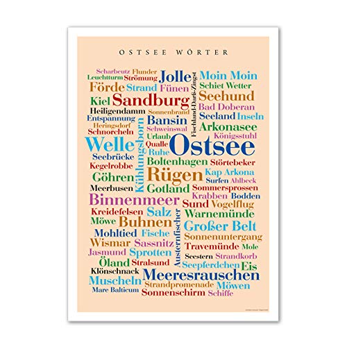 Poster Ostsee Wörter (30x40 cm) von Deine Wörter
