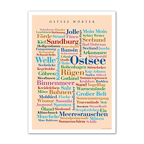 Poster Ostsee Wörter (50x70 cm) von Deine Wörter