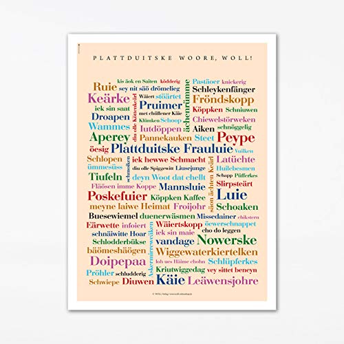 Poster Plattdeutsche Wörter (30x40 cm) von Deine Wörter