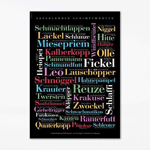 Poster Sauerländer Schimpfwörter (30x40 cm) von Deine Wörter