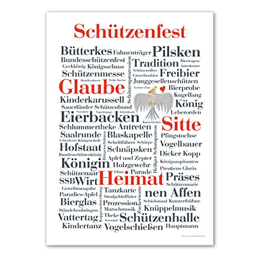 Poster Schützenfest Wörter 30x40 cm von Deine Wörter