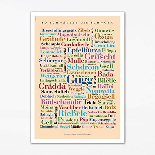 Poster Schwäbische Wörter (30x40 cm) von Deine Wörter