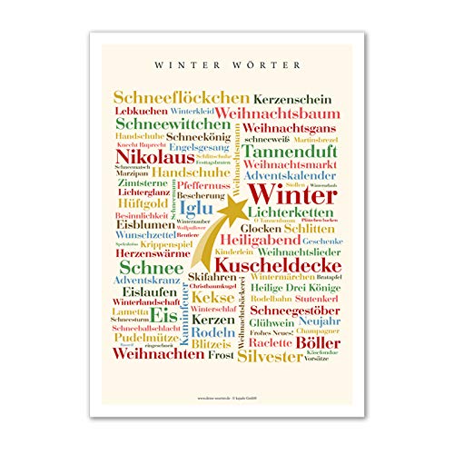 Poster Winter Wörter (30x40 cm) von Deine Wörter