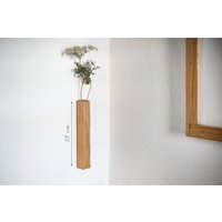 Holzvase Selbstklebend Wanddeko Wandvase Trockenblumen Wandtasche Eichenholz Vase Hängevase Wohndeko Wanddekoration von DeineKreidetafel