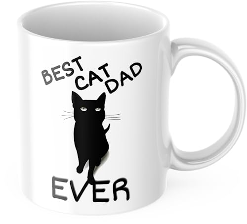 Best Cat Dad Ever Tasse - Der beste Katzen Papa freut sich über dieses Geschenk - Katzentassen sind die beste Geschenkidee für den Mann zum Geburtstag Vatertag oder Weihnachten von Deinen Namen