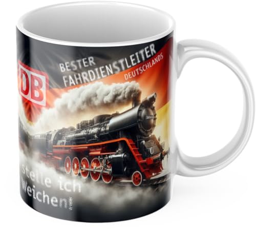 Bester Fahrdienstleiter Deutschlands Tasse, hier stelle ich die Weichen Eisenbahn, Bahntasse, Eisenbahner, Deutsche Bahn, Bundesbahn von Deinen Namen