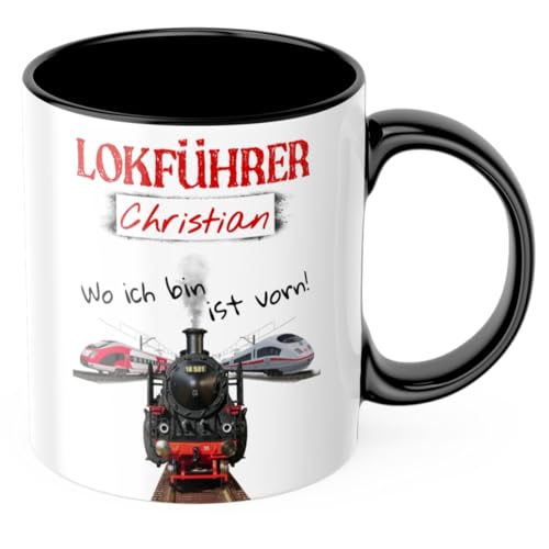 Bester Lokführer Deutschlands Tasse Lokführertasse Eisenbahner bei der Deutsche Bahn Bundesbahn Geschenkidee von Deinen Namen