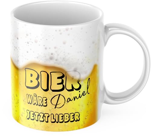 Bier wäre lieber - Biertasse personalisiert mit Wunschnamen Bier Tassen sind das perfekte Geschenk für den Mann, Papa, Opa - die beste Geschenkidee zum Vatertag von Deinen Namen