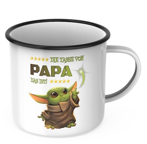 Das MIMIMI stark in dir ist auf den Sack gehen Emaille-Tasse Tasse Sprüchetasse Spaßtasse Geschenkidee Geschenketasse Kindertasse Kindergeschenk (weiß Emaille) (Papas Tasse) von Deinen Namen