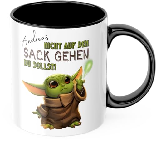 Deinen Namen Mir nicht auf den Sack gehen du sollst - Tasse - personalisiert perfekte Geschenk für den Mann, Papa, Opa die Kinder und Frau - lustige und beste Geschenkidee zum Vatertag (Schwarz) von Deinen Namen