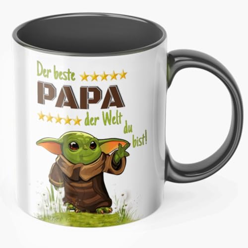 Der beste Papa der Welt du bist - Tasse - Das perfekte Geschenk für den Papa oder Mann Dad - Diese Papatasse ist lustig und die beste Geschenkidee zum Vatertag oder Geburtstag (Schwarz) von Deinen Namen