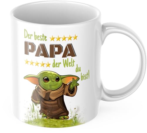 Der beste Papa der Welt du bist - Tasse - Das perfekte Geschenk für den Papa oder Mann Dad - Diese Papatasse ist lustig und die beste Geschenkidee zum Vatertag oder Geburtstag (Weiß) von Deinen Namen