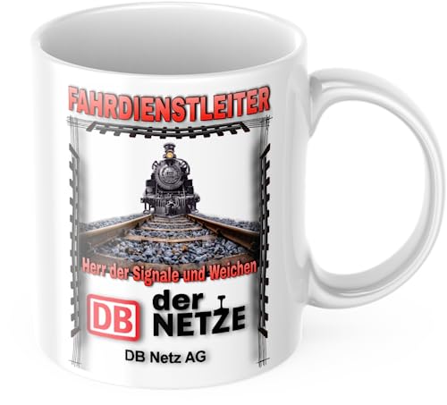 Fahrdienstleiter Tasse Bahntasse DB Netz Deutsche Bahn Eisenbahn Eisenbahner von Deinen Namen