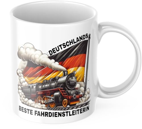 Beste Fahrdienstleiterin Deutschlands Tasse Hier stelle ich die Weichen Eisenbahner Eisenbahn Deutsche Bahn Tasse FDL von Deinen Namen