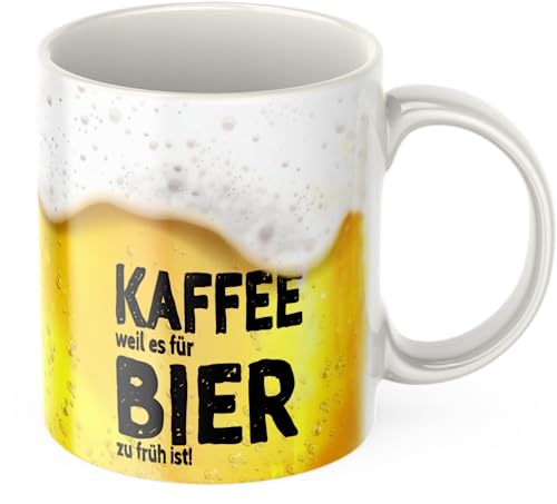 Kaffee weil es für Bier zu früh ist - Biertasse - Das perfekte Geschenk für den Mann - Bier Tassen sind die beste Geschenkidee für Männer zum Vatertag oder Geburtstag von Deinen Namen