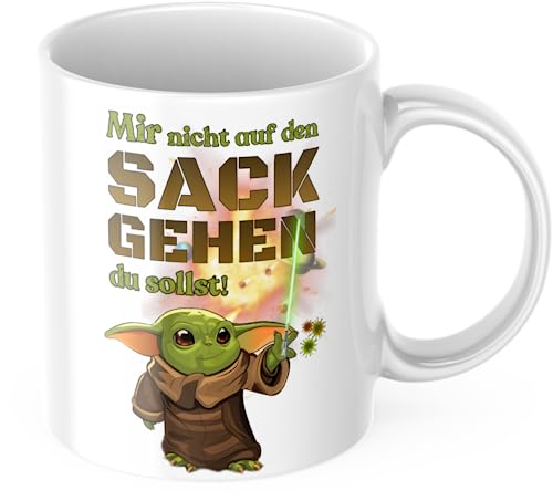 Mir nicht auf den Sack gehen du sollst Keramik Tasse 310ml - Das perfekte Geschenk für den Mann Papa die Frau und Kinder - Top Geschenkidee zum Vatertag oder Geburtstag von Deinen Namen