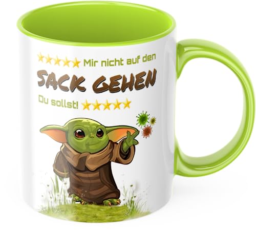 Mir nicht auf den Sack gehen du sollst MiMiMi Tasse Kindertasse Sprüche Sprüchetasse (grün) von Deinen Namen