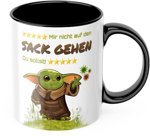 Mir nicht auf den Sack gehen du sollst MiMiMi Tasse Kindertasse Sprüche Sprüchetasse (schwarz) von Deinen Namen