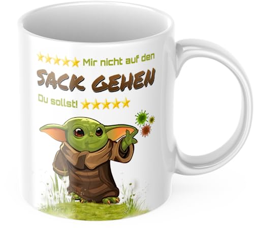 Mir nicht auf den Sack gehen du sollst MiMiMi Tasse Kindertasse Sprüche Sprüchetasse (weiß) von Deinen Namen