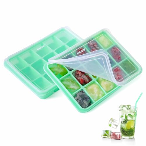 Deiss PRO Eiswürfelform mit abnehmbarem Deckel, 2er-Pack, flexible, leicht zu lösende Silikon-Eiswürfelformen für den Gefrierschrank, langlebig und geruchsbeständig, stapelbar und platzsparend Deiss PRO Eiswürfelform mit abnehmbarem Deckel, 2er-Pack, flexible, leicht zu lösende Silikon-Eiswürfelformen für den Gefrierschrank, langlebig und geruchsbeständig, stapelbar und platzsparend von Deiss