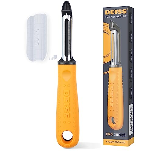 Deiss PRO Premium Gemüseschäler - Scharfer Edelstahlschäler mit einfachem, rutschfestem Griff, Kartoffelschäler für die Küche, Obst, Karotte, Apfel, Gemüse, Kiwi, langlebig Deiss PRO Premium Gemüseschäler - Scharfer Edelstahlschäler mit einfachem, rutschfestem Griff, Kartoffelschäler für die Küche, Obst, Karotte, Apfel, Gemüse, Kiwi, langlebig von Deiss