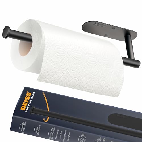 Deiss Pro Papierhandtuchhalter, Schwarz, Papierhandtuchrollen – für Küche, Papiermasse, selbstklebend unter dem Schrank, sowohl als Kleber als auch mit Schrauben erhältlich, Edelstahl Deiss Pro Papierhandtuchhalter, Schwarz, Papierhandtuchrollen – für Küche, Papiermasse, selbstklebend unter dem Schrank, sowohl als Kleber als auch mit Schrauben erhältlich, Edelstahl von Deiss