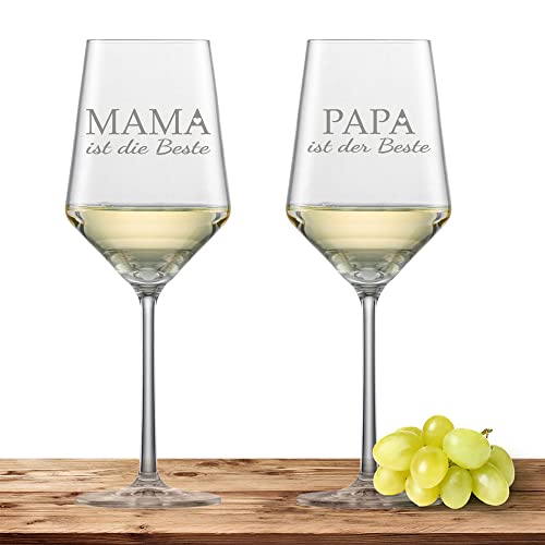 2x Weißweinglas - Schott Zwiesel Glas Sauvignon PURE - Mama & Papa von Deitert