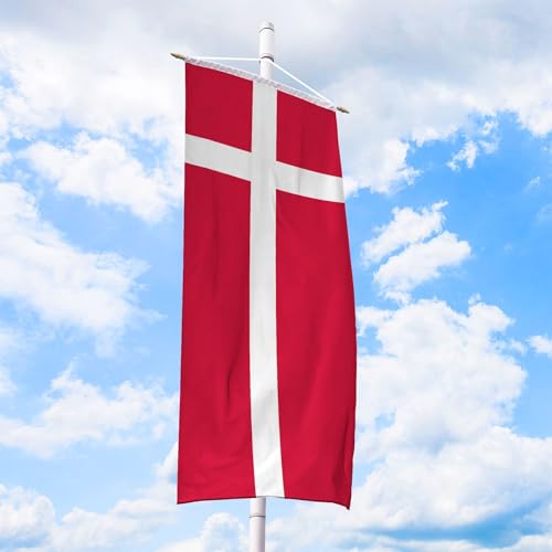 Dänemark Flagge 80 x 200 cm - für Fahnenmast, Dänemarkfahne aus reißfestem Fahnen-Polyester-Stoff, Bannerfahne wetterfest und UV-beständig von Deitert