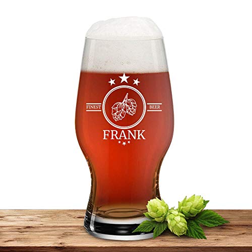 Bierglas mit Name oder Wunschtext, Leonardo Pilsglas 0,33l inkl. Gravur, individuelles Geschenk, personalisierter Bierbecher, Motiv Finest Beer von Deitert