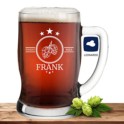 Deitert Bierseidel mit Name oder Wunschtext, Leonardo Bierkrug 0,5l inkl. Gravur, individuelles Geschenk, personalisiertes Bierglas, Motiv Finest Beer von Deitert