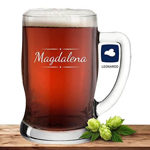 Deitert Bierseidel mit Name oder Wunschtext, Leonardo Bierkrug 0,5l inkl. Gravur, individuelles Geschenk, personalisiertes Bierglas, Motiv Verzierung03 von Deitert