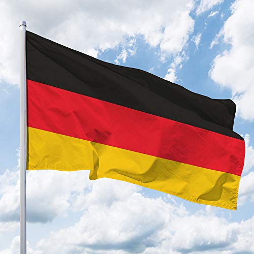 Deutschland Flagge 200 x 335 cm - für Fahnenmast, Deutschlandfahne aus reißfestem Fahnen-Polyester-Stoff, Hissfahne wetterfest und UV-beständig von Deitert