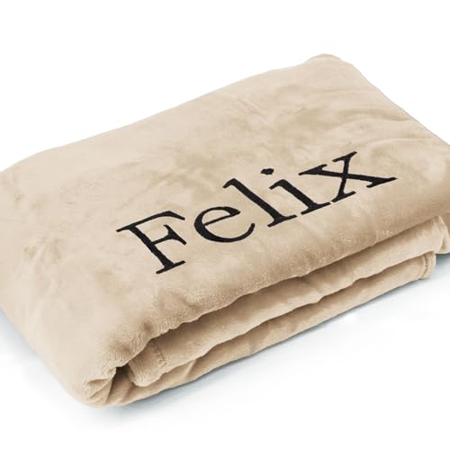 Kuscheldecke XXL mit Namen oder Wunschtext Bestickt - extra große 220x240 cm gemütliche Sofadecke Wohndecke, weiches Fleece, personalisiertes Geschenk für Männer und Frauen - Sand Kuscheldecke XXL mit Namen oder Wunschtext Bestickt - extra große 220x240 cm gemütliche Sofadecke Wohndecke, weiches Fleece, personalisiertes Geschenk für Männer und Frauen - Sand von Deitert