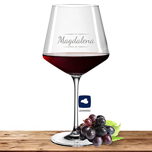 Deitert Leonardo Burgunderglas Rotweinglas XL mit Namen oder Wunschtext graviert, 730ml, PUCCINI, personalisiertes Premium Weinglas in Gastroqualität (Verzierung 03) von Deitert