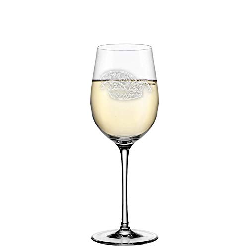 Deitert Leonardo Weißweingläser Ciao+ mit Gravur 370 ml – Weißweinglas mit gezogenem Stiel und Narrenkappe, Teqton Qualität von Deitert