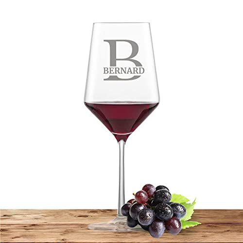 Deitert Rotweinglas mit Namen oder Wunschtext graviert - Schott Zwiesel Glas Cabernet Pure - Weinglas personalisierts Geschenk (Initiale) Buchstabe B von Deitert