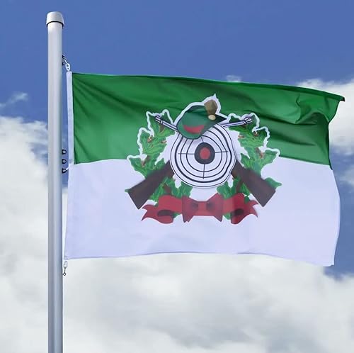 Deitert Schützenfahne mit Schützenlogo grün weiß – 100x150 cm Schützenflagge mit traditionellem Schützenwappen, Hissfahne für Schützenfest, reißfestes Polyester von Deitert