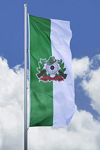 Deitert Schützenfahne mit Schützenlogo grün weiß – 120x300 cm Schützenflagge mit traditionellem Schützenwappen, Hissfahne für Schützenfest aus reißfestem Polyester von Deitert