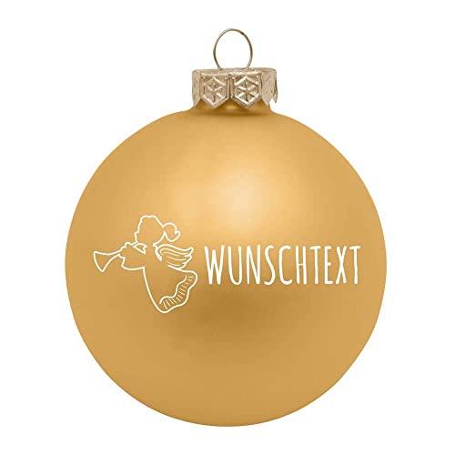 Deitert Weihnachtsbaumkugel Engel aus Glas mit ihrem Wunschtext (matt) Gold von Deitert
