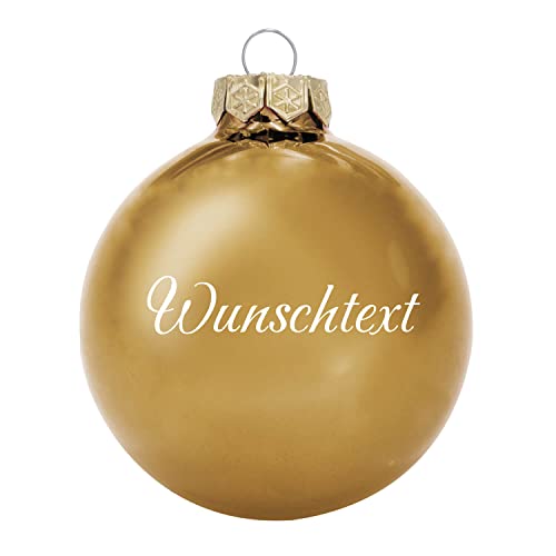 Deitert Weihnachtsbaumkugel aus Glas mit ihrem Wunschname (glänzend) Gold von Deitert