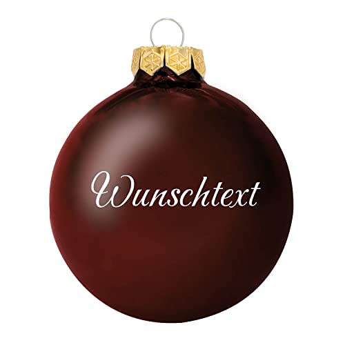 Deitert Weihnachtsbaumkugel aus Glas mit ihrem Wunschname (glänzend) Schoko von Deitert
